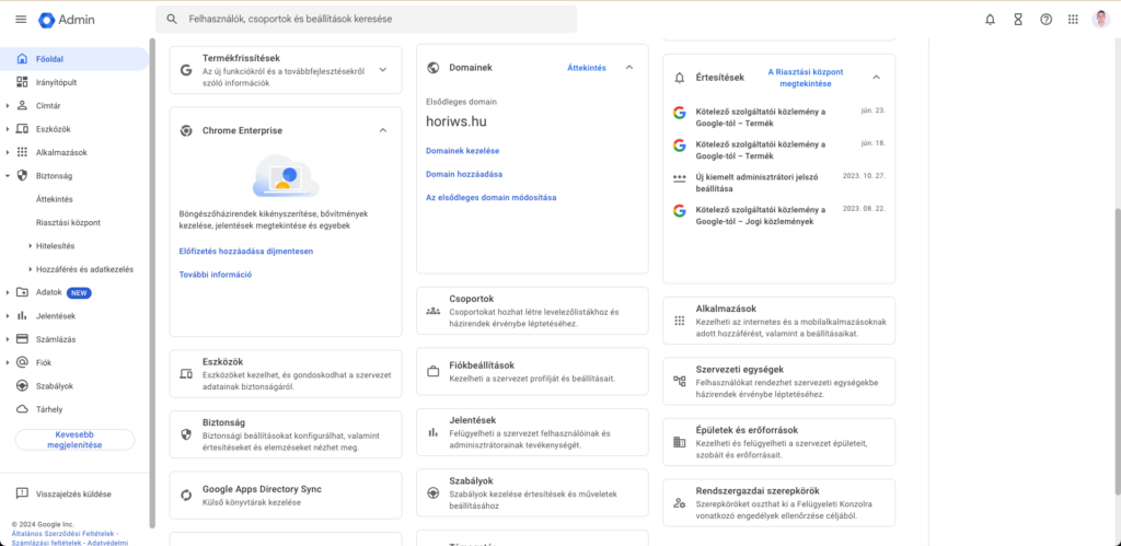 Google Workspace Admin panel